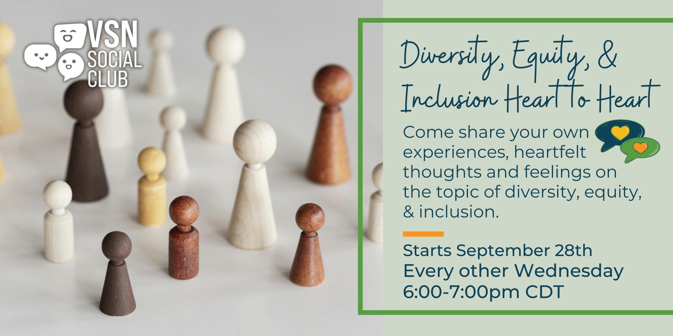 Diversity, Equity, & Inclusion Heart to Heart Wednesdays @ 6pm CDT