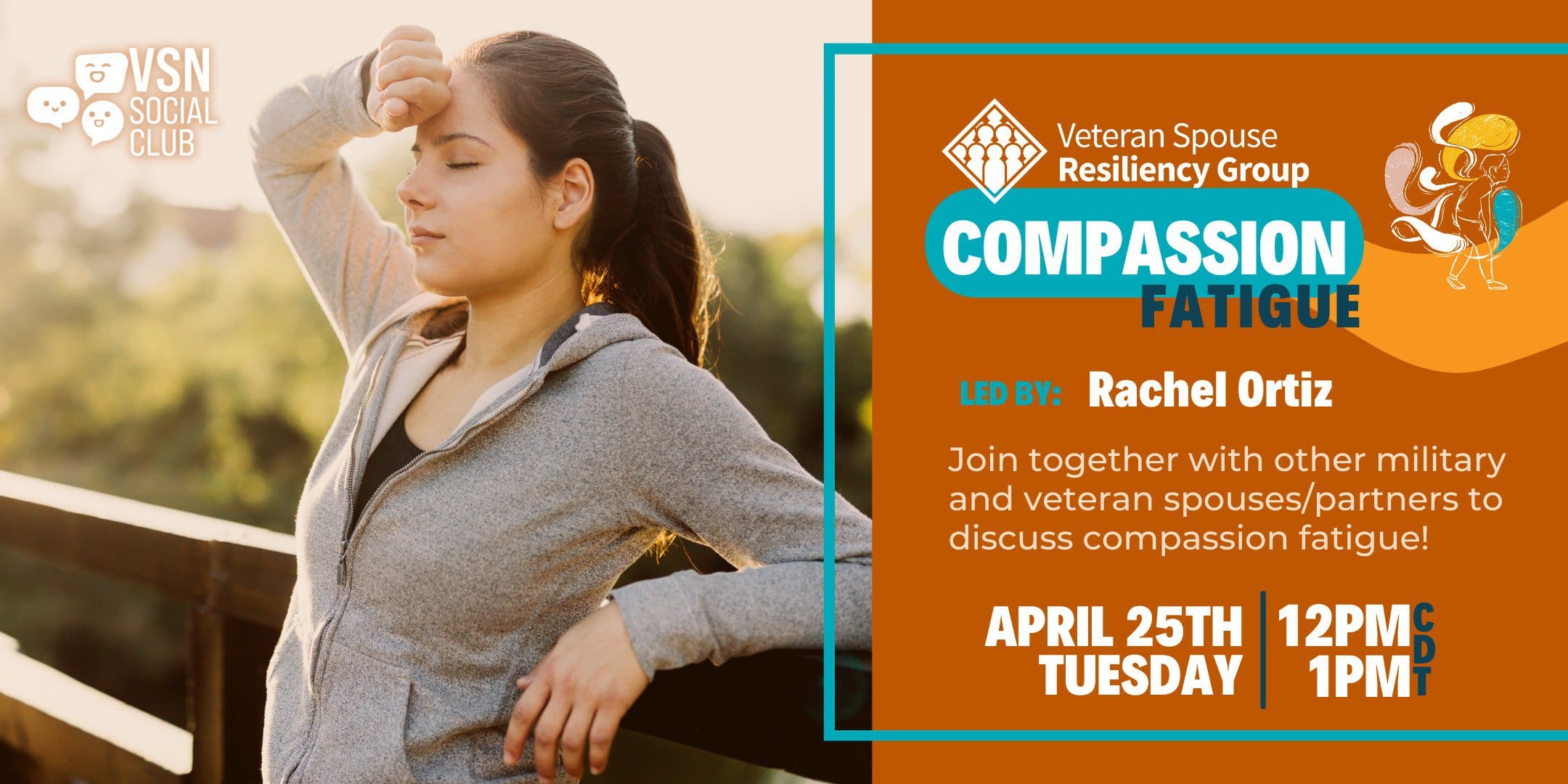 V-SRG Compassion Fatigue on April 25th from 12-1pm CDT