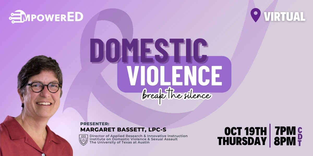 Domestic Violence on Oct 19th from 7pm to 8pm