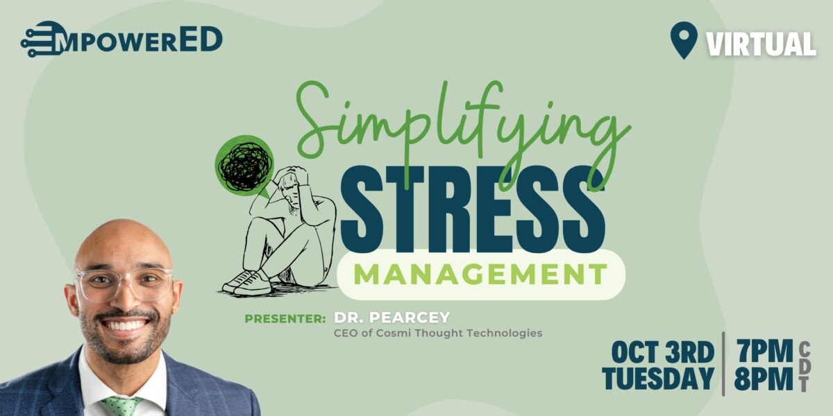 Simplifying Stress Management on 10/03 from 7pm-8pm