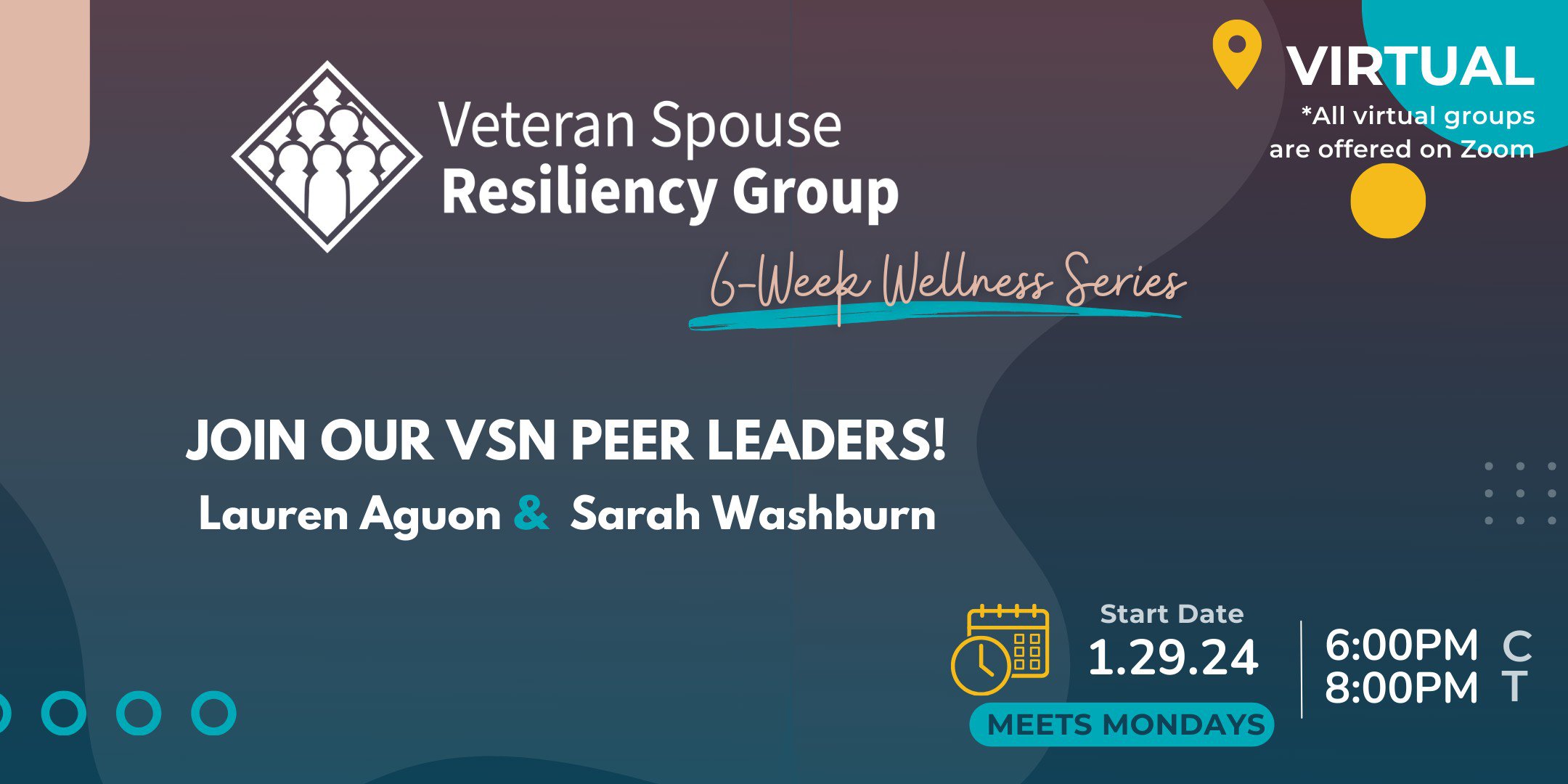 V-SRG Virtual 6-week Wellness Series Starting January 29th meeting Mondays 6-8pm CT
