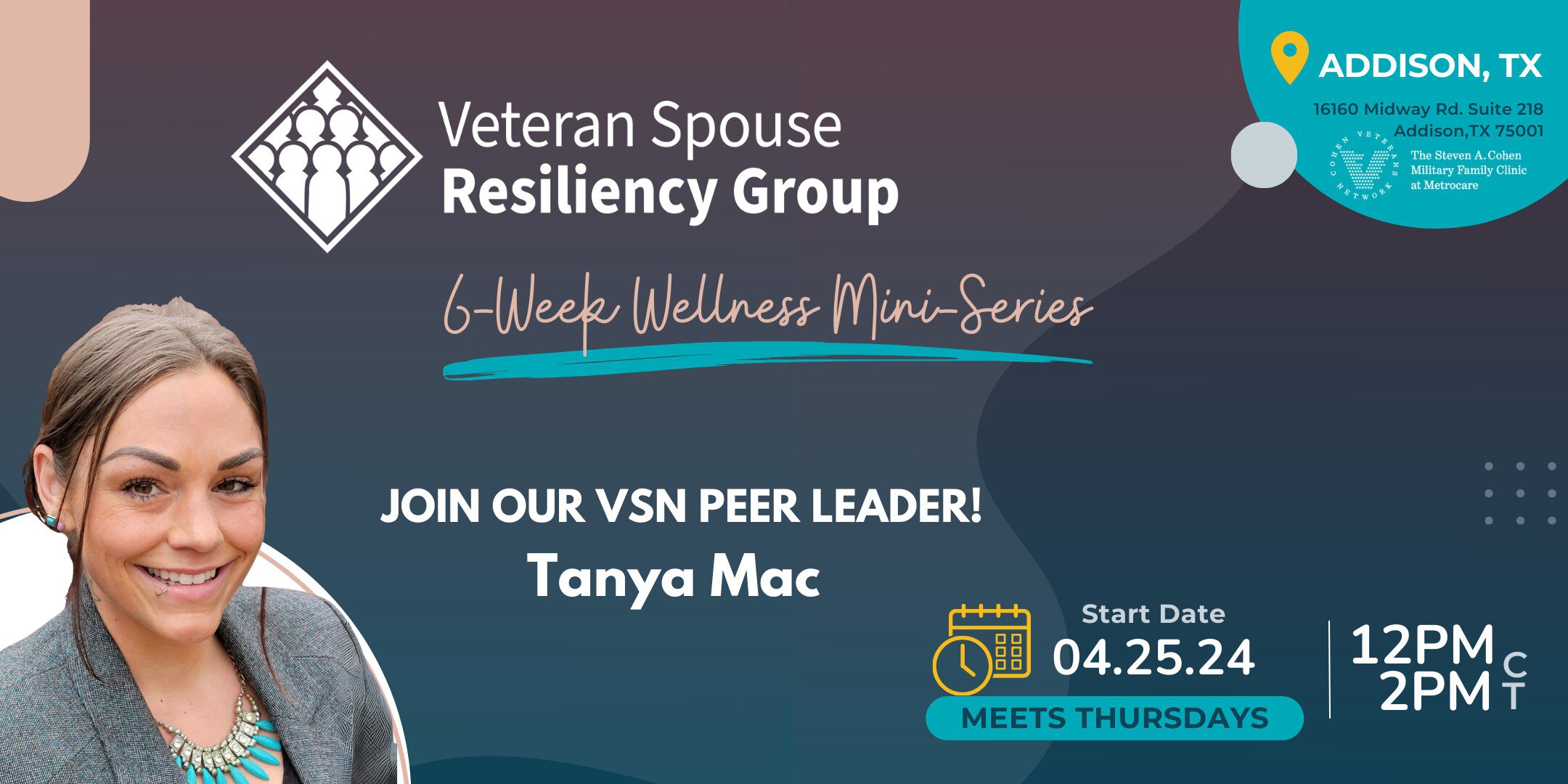 VSRG Wellness Mini Series starting 04.25.24 from 12 pm to 2 pm CT