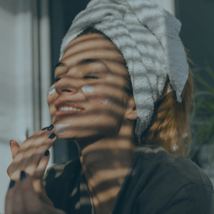 Military veteran spouse doing self care.