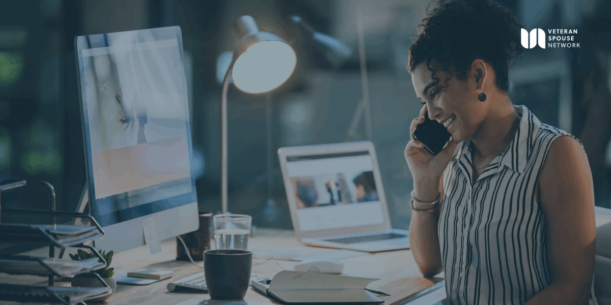 Female entrepreneur on phone discussing business needs