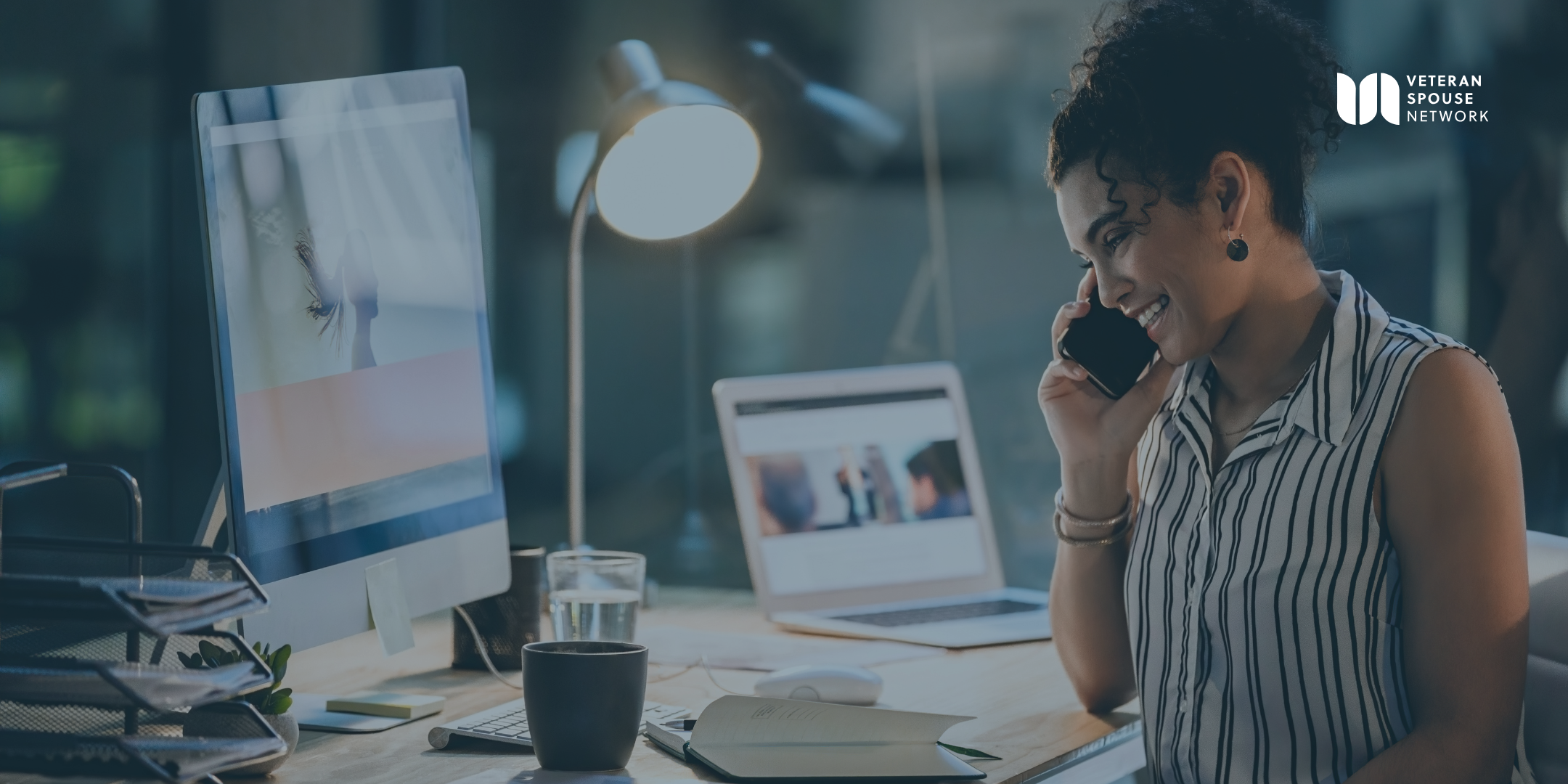 Female entrepreneur on phone discussing business needs